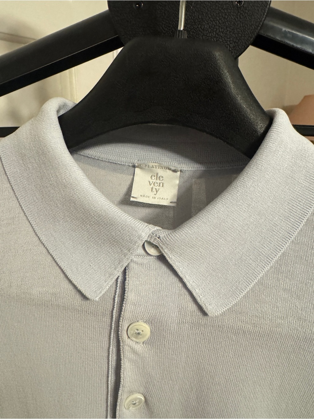 Eleventy Men’s Pale Gray Cotton Polo